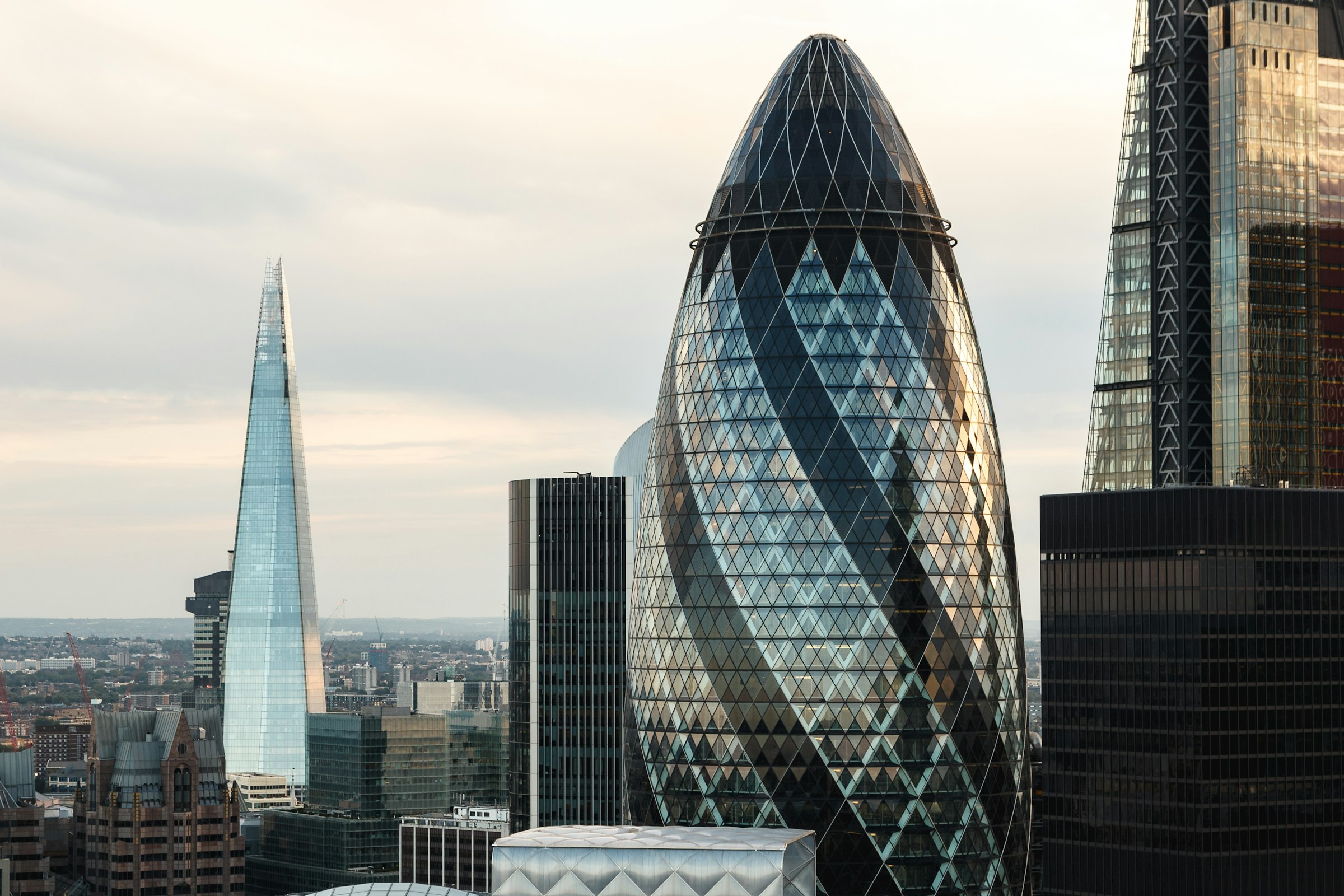 The City of London skyline with the Gherkin and the Shard